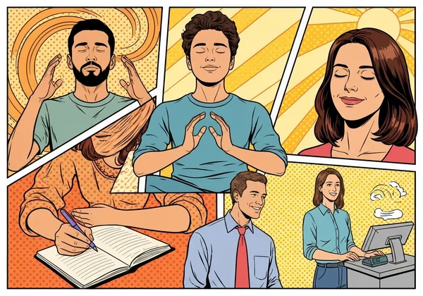 Persone diverse che utilizzano tecniche di coping per l'ansia sociale