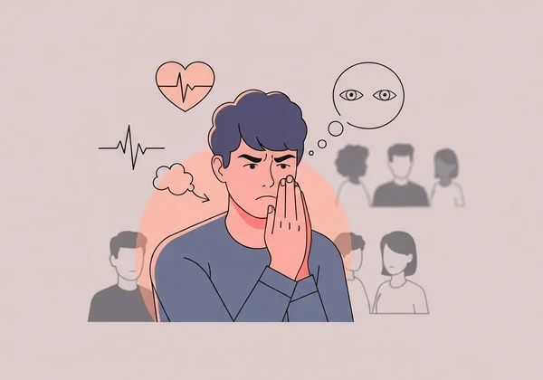 Persona che si sente sopraffatta dai sintomi della fobia sociale