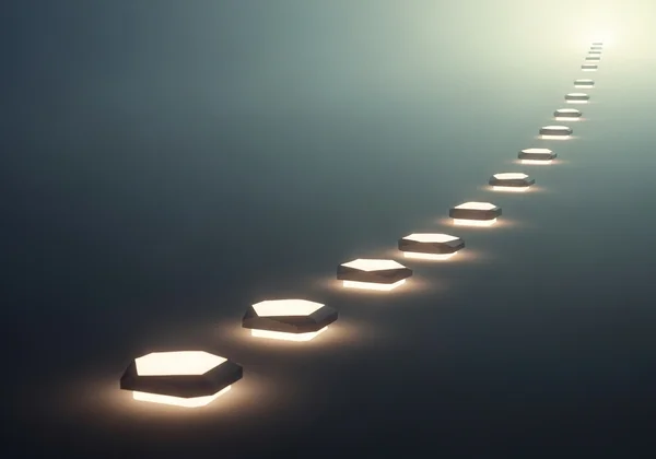 社交的自信への道を進む小さなステップを象徴する画像