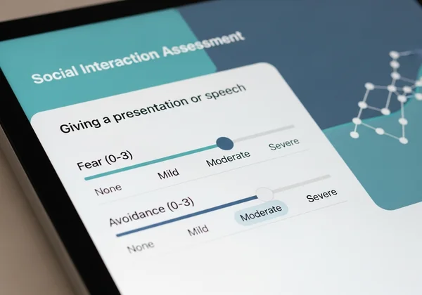 Interfaccia digitale del test LSAS che misura paura ed evitamento