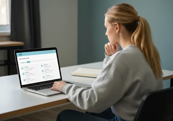 Student taking an LSAS social anxiety assessment online