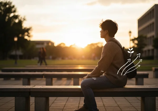 Student reflecting on social comfort and personal growth