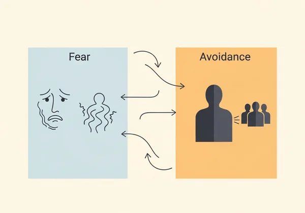 Diagram showing fear and avoidance concepts