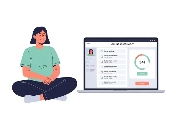 Person taking an online social anxiety test