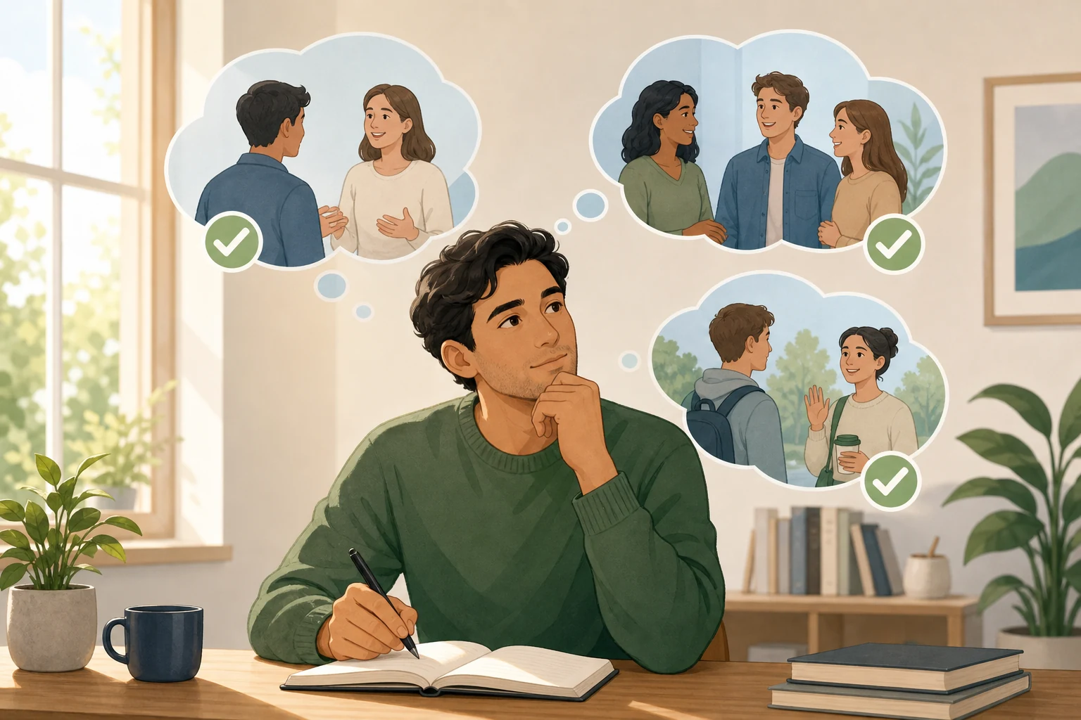 Calm social anxiety reflection