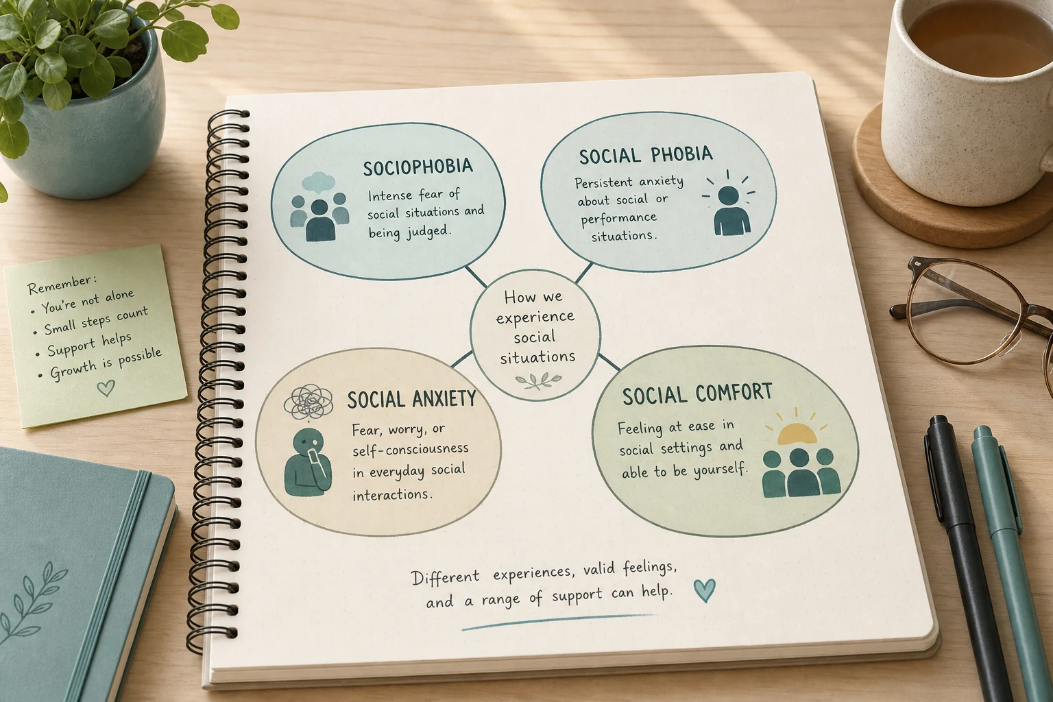 Calm map of social anxiety terms